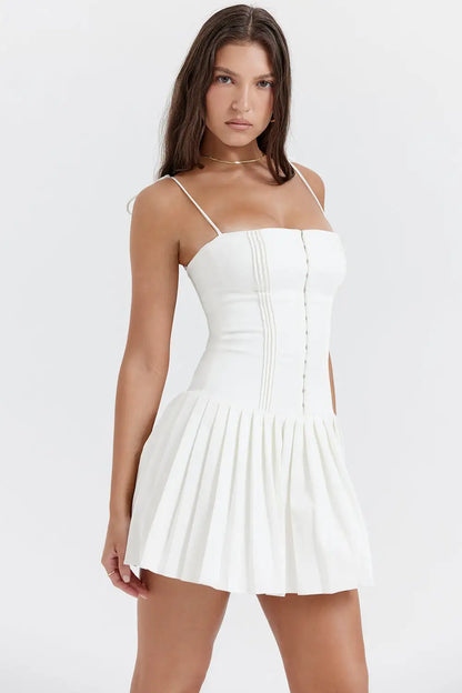 Vestido Plisado Blanco