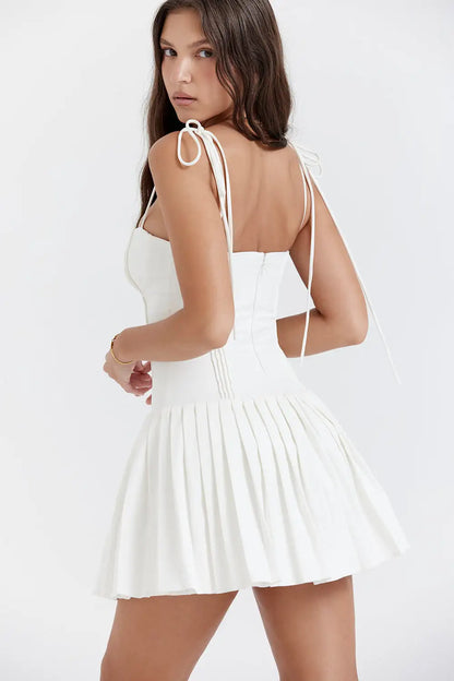 Vestido Plisado Blanco