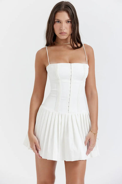 Vestido Plisado Blanco