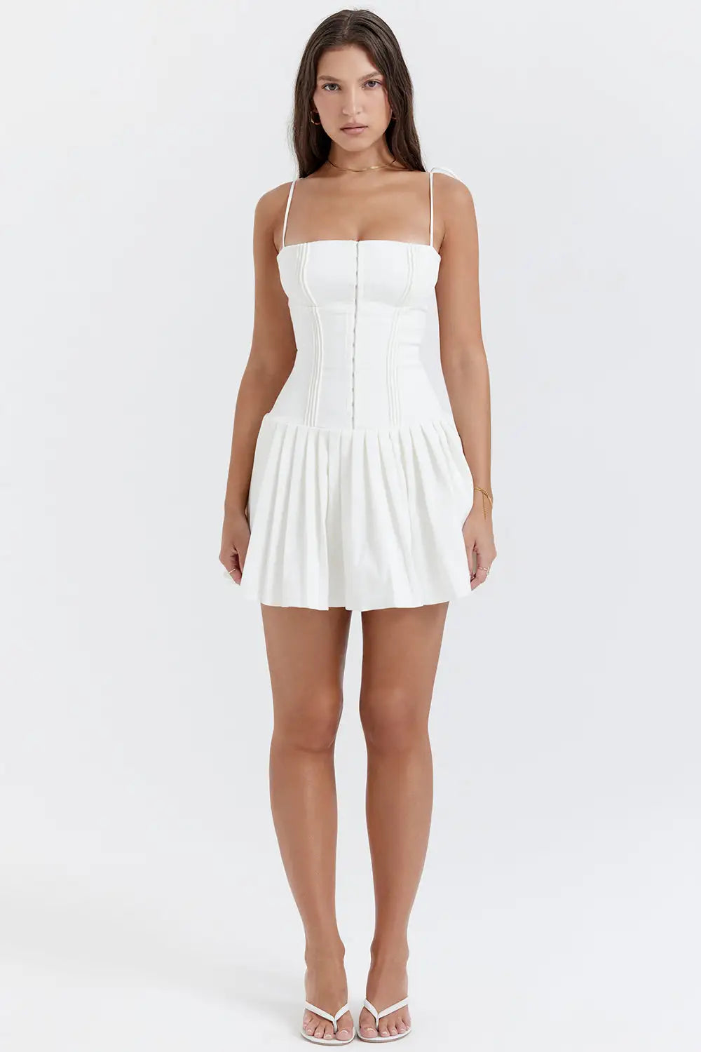 Vestido Plisado Blanco
